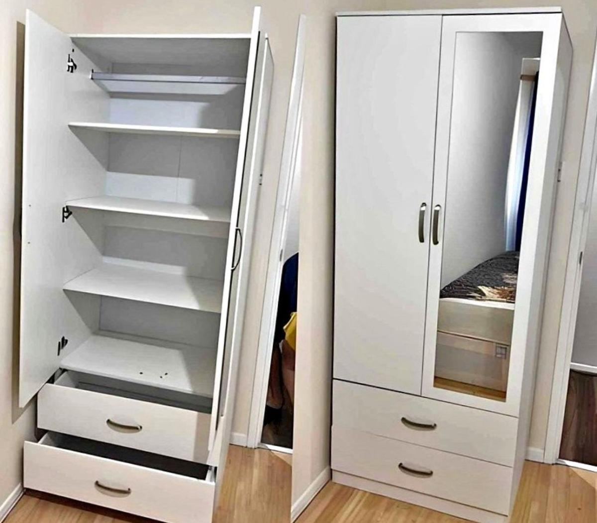 2 Doors Wardrobe 