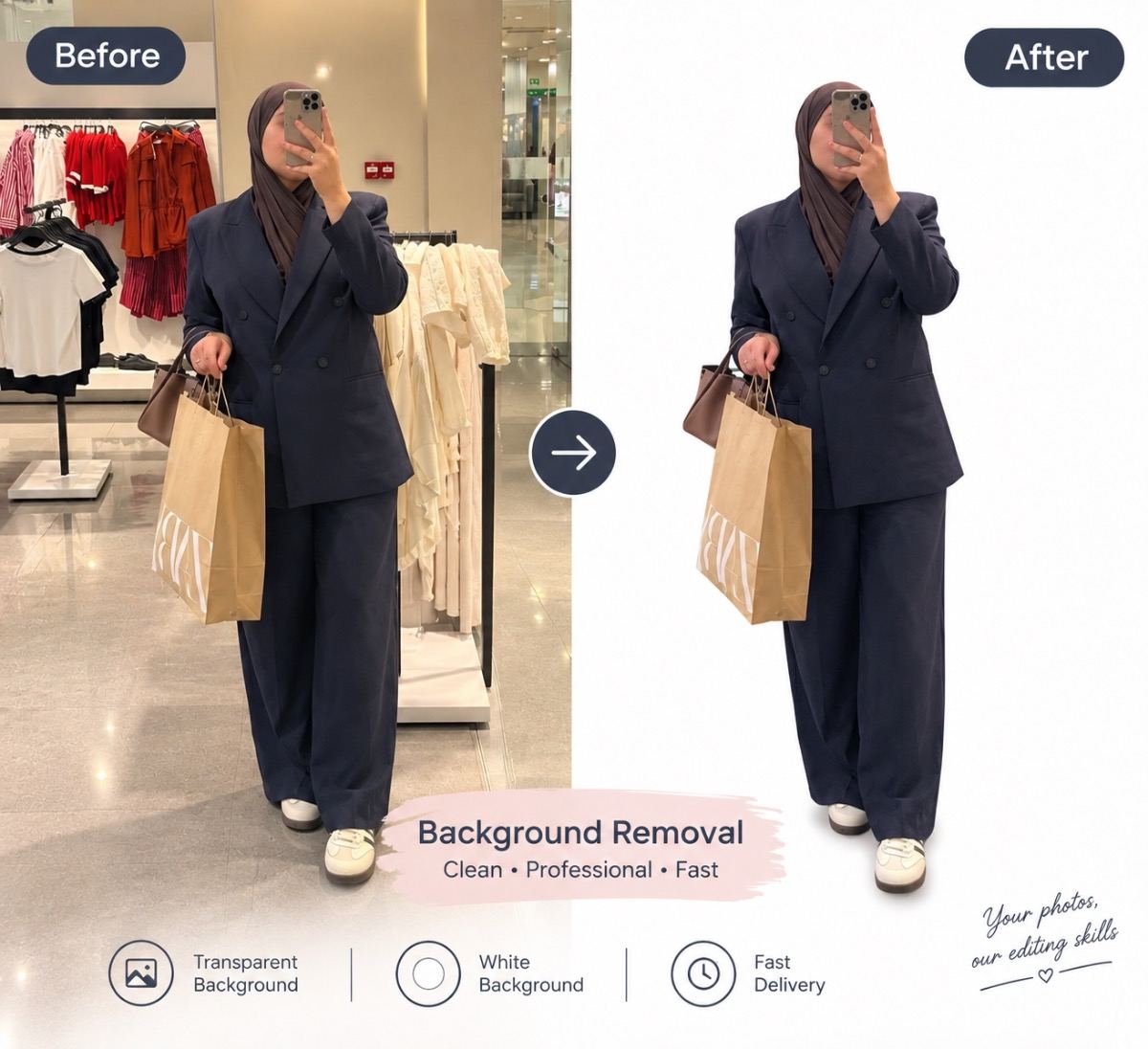 I will remove the background from your photos